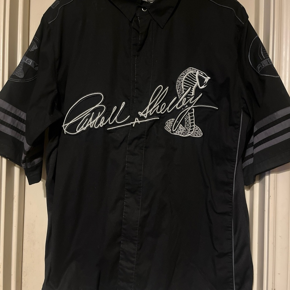 Ford Black Button-Up Shirt with Signature Design